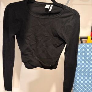 Twik Black Long Sleeve Crop Top